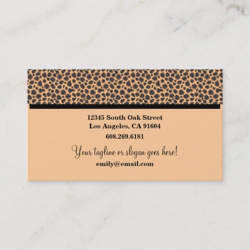 Wild Animal Print High Fashion Boutique Designers Business Card Template