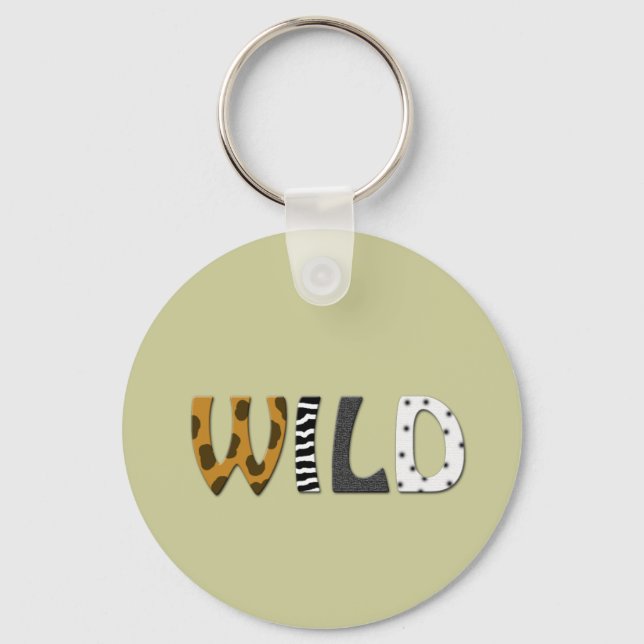 WILD animal print Keychain (Front)