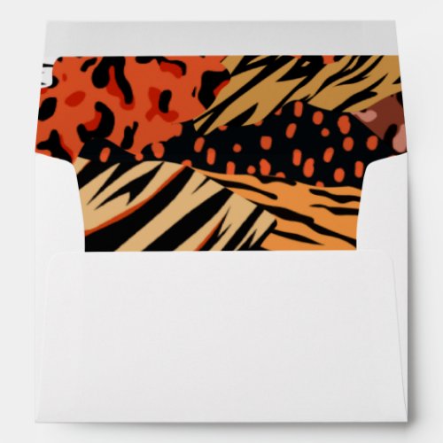 Wild Animal Print Pattern Lined Envelope