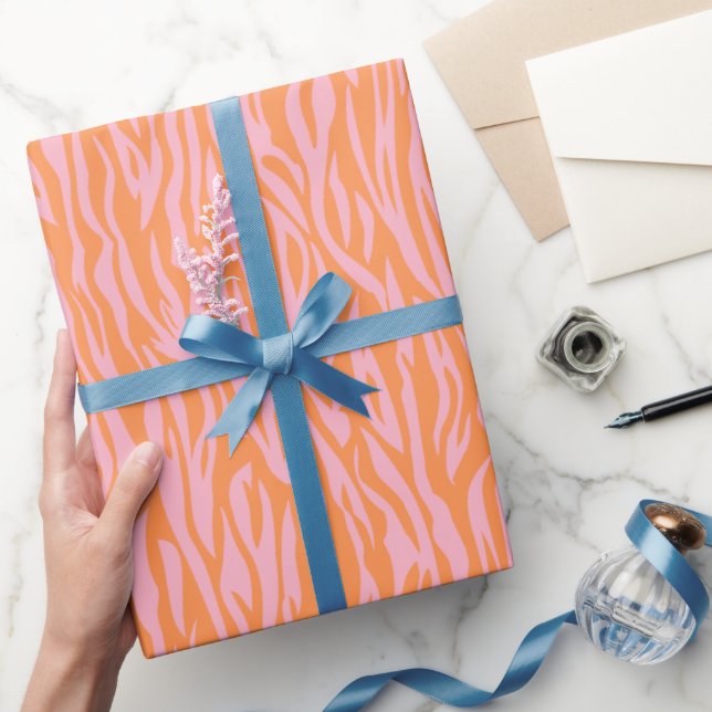 Wild Animal Print Pink Safari theme Wrapping Paper (Gifting)