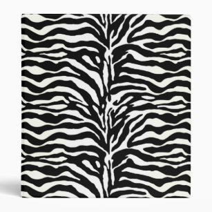 Wild Animal Print, Zebra in Black and White 3 Ring Binder