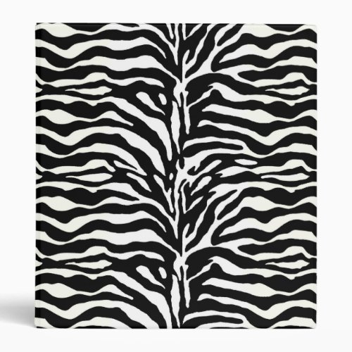 Wild Animal Print Zebra in Black and White 3 Ring Binder