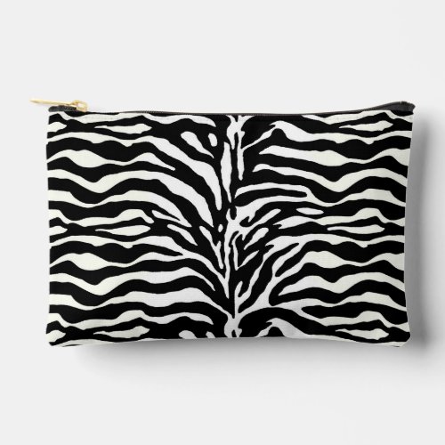 Wild Animal Print Zebra in Black and White Accessory Pouch