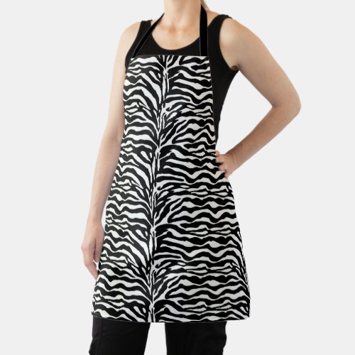 Wild Animal Print Zebra in Black and White Apron