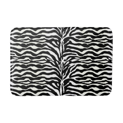 Wild Animal Print Zebra in Black and White Bath Mat