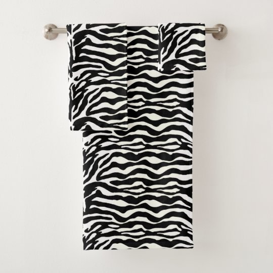 Wild Animal Print, Zebra in Black and White Bath Towel Set | Zazzle.com