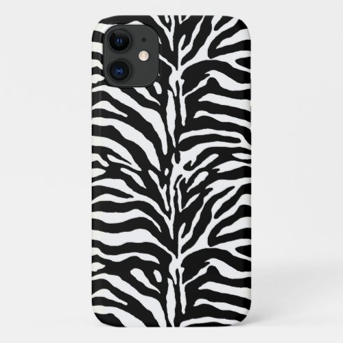 Wild Animal Print Zebra in Black and White iPhone 11 Case