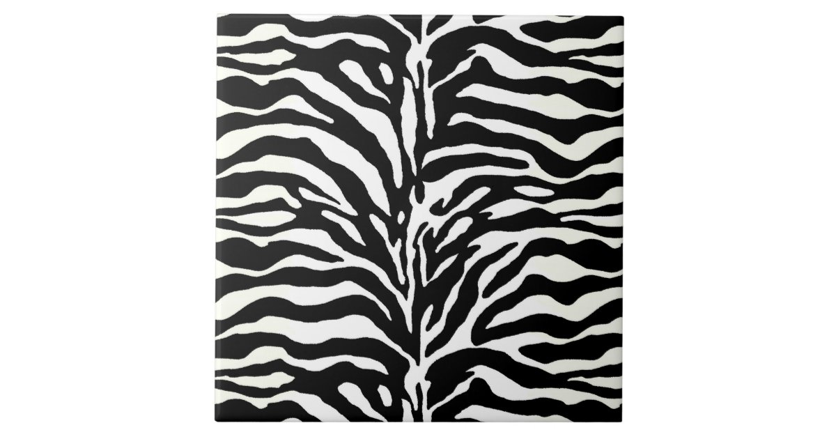 Wild Animal Print, Zebra in Black and White Ceramic Tile | Zazzle
