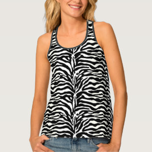 Wild Animal Print, Zebra in Black and White Tank Top