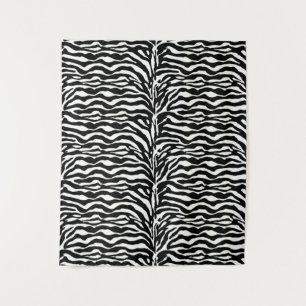 Wild Animal Print, Zebra in Black and White Tapestry