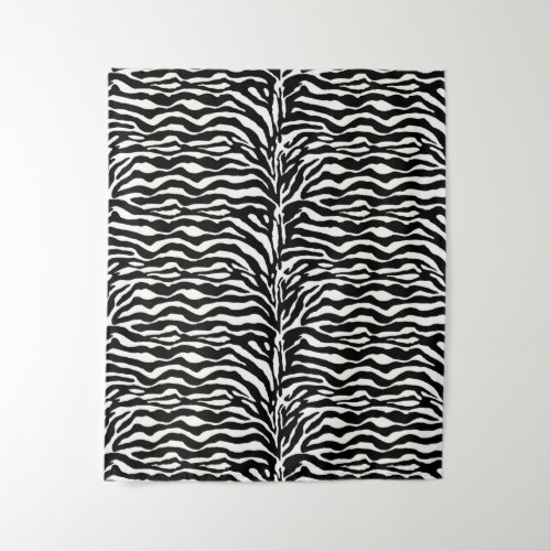 Wild Animal Print Zebra in Black and White Tapestry