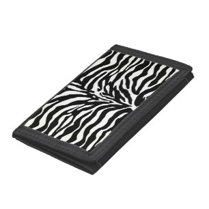 Wild Animal Print, Zebra in Black and White Trifo Trifold Wallet