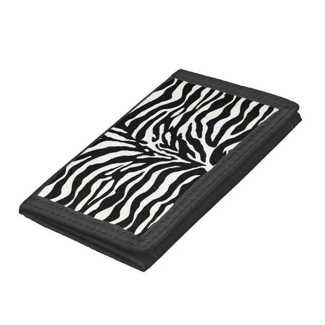 Wild Animal Print, Zebra in Black and White  Trifo Trifold Wallet (Bottom)