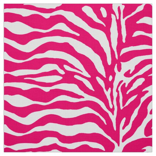 Wild Animal Print Zebra in Fuchsia Pink and White Fabric