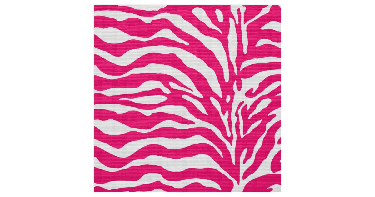 Wild Animal Print, Zebra in Fuchsia Pink and White Fabric | Zazzle