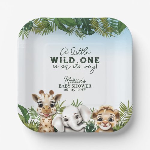 Wild Animal Safari Baby Shower Paper Plates