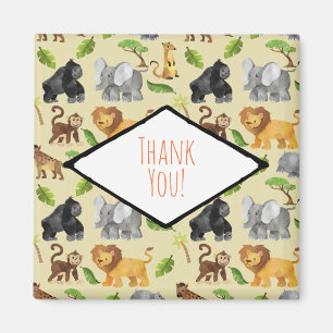 Wild Animal Safari Jungle Pattern Thank You Magnet