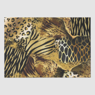 Wild animal skin pattern gold black pattern tissue paper