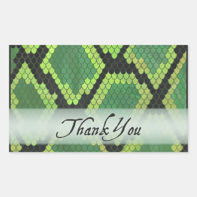 Wild Animal Snake Thank You Rectangular Sticker (Front)
