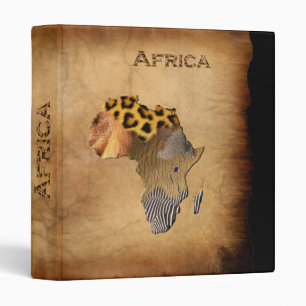 Wild Animal Textures MAP OF AFRICA Binder