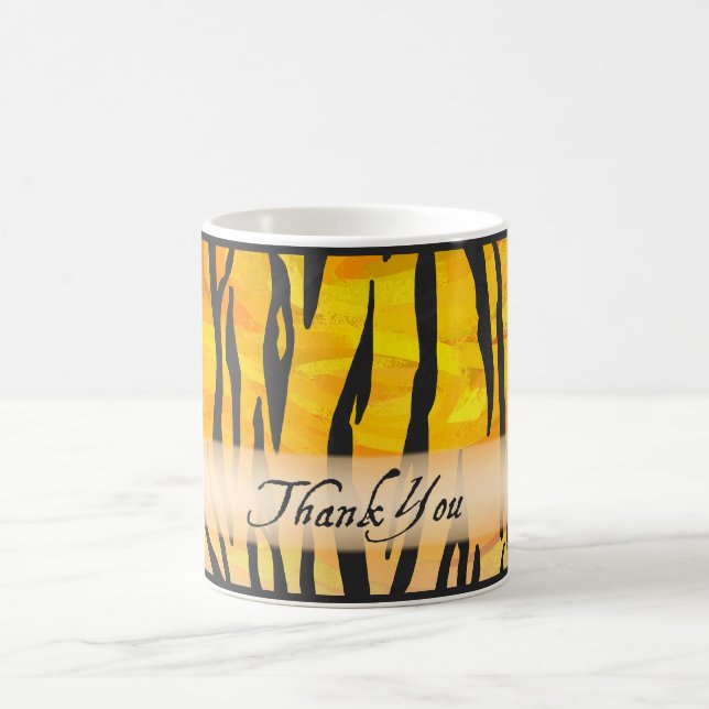 Wild Animal Tiger Stripe Thank You Coffee Mug (Center)