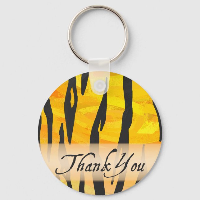Wild Animal Tiger Stripe Thank You Keychain (Front)