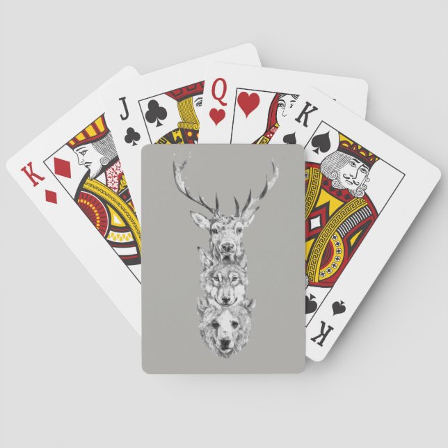 Wild Animal Trio Poker Cards (Back)