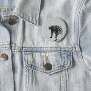 Wild Animal White Tiger Pinback Button