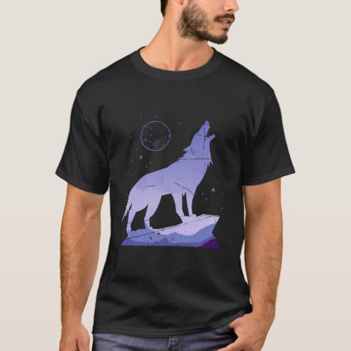 Wild Animal Wildlife Full Moon Howling Wolf T_Shirt