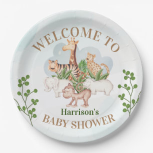 wild Animal With Jungle Tree Paper Plates