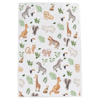 wild Animal With Jungle Tree pattern