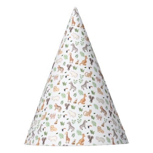 wild Animal With Jungle Tree pattern Party Hat