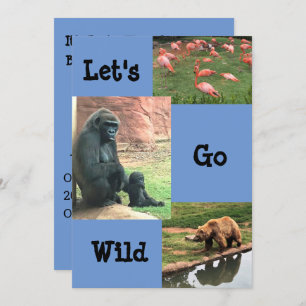 Wild Animal Zoo Birthday Invitation
