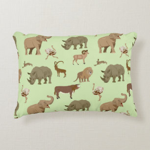 Wild animals accent pillow