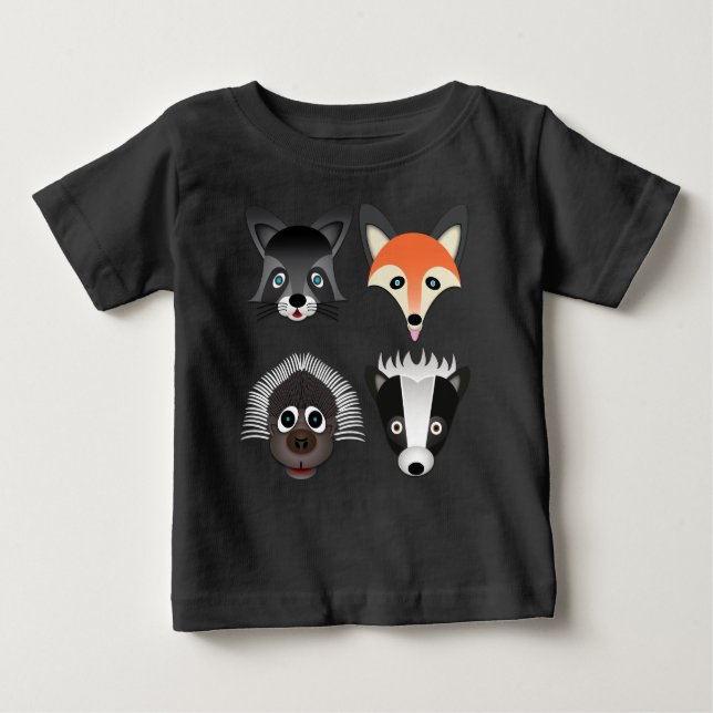 Wild Animals - Baby Fine Jersey T-Shirt (Front)