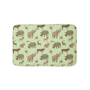 Wild animals bath mat