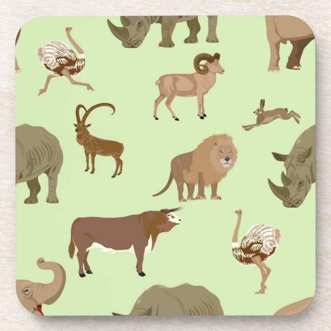 Wild animals beverage coaster (Front)