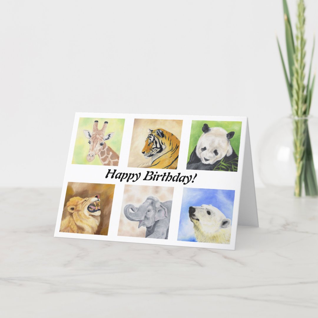 Wild Animals birthday card | Zazzle