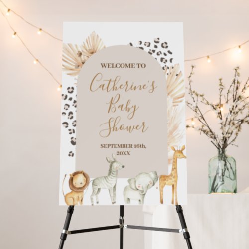 Wild Animals Boho Baby Shower Welcome Foam Board