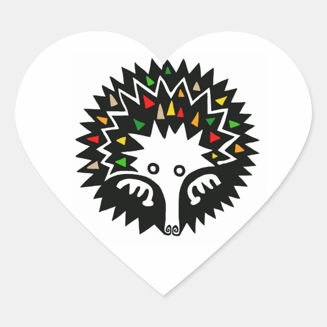Wild animals - Cute ECHIDNA - Aussie wildlife - Heart Sticker (Front)