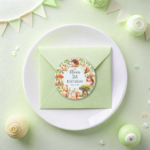 Wild Animals Cute Magical Forest Classic Round Sticker