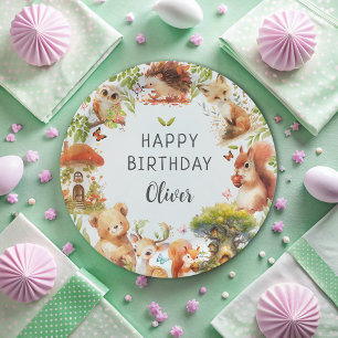 Wild Animals Cute Magical Forest Paper Plates