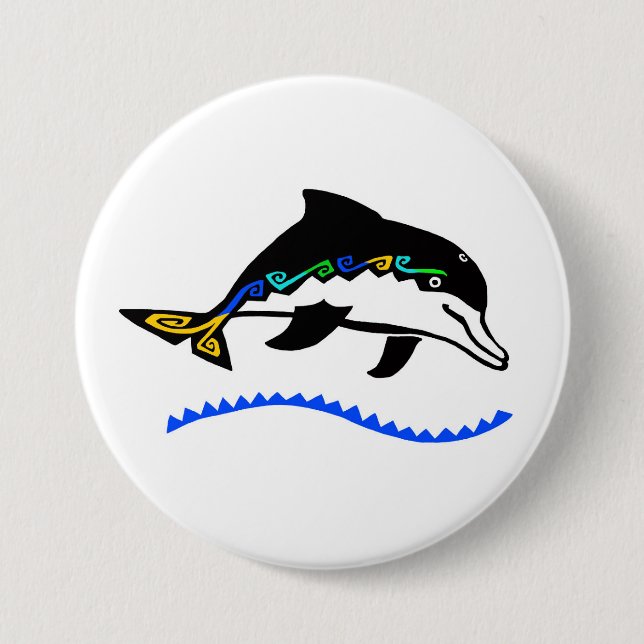Wild animals - DOLPHIN - Ocean  - Wildlife -Nature Button (Front)