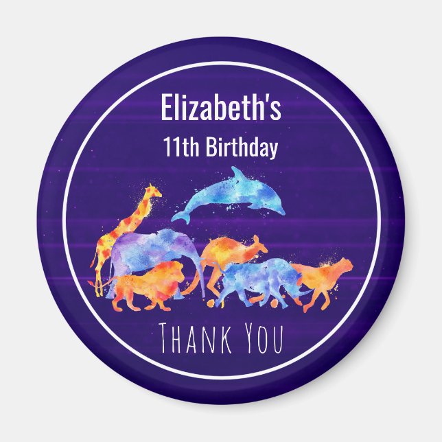 Wild Animals Event Thank You Magnet (Front)