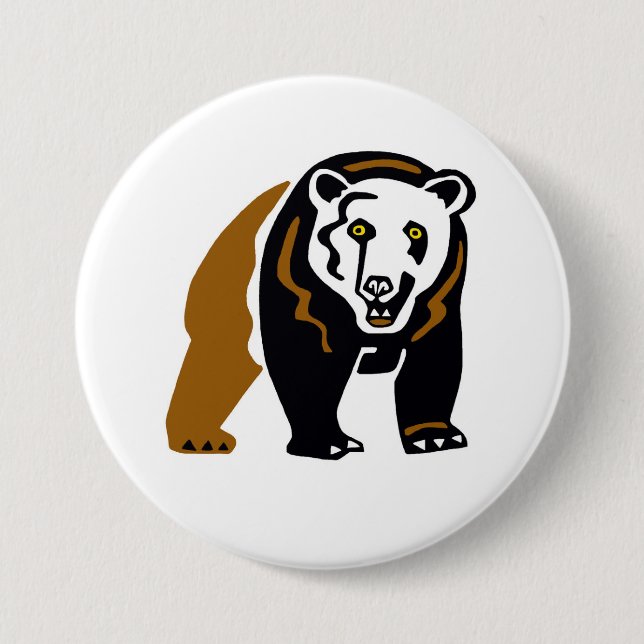 Wild animals -- Grizzly bear -Conservation - Button (Front)