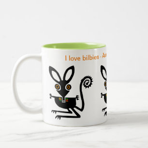 Wild animals - I love BILBIES -Australia Two-Tone Coffee Mug
