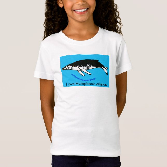 Wild animals - I love Humpback WHALES - Oceans T-Shirt (Front)