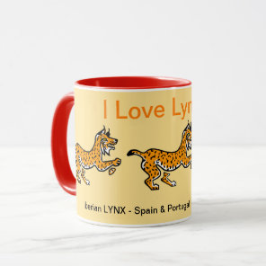 Wild animals - I love LYNXES - Nature - Yellow Mug