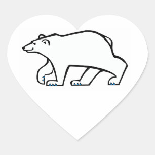 Wild animals -I love Polar BEARS - Animal lover - Heart Sticker