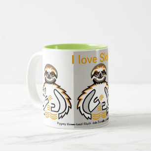 Wild animals - I love SLOTHS - Animal lover - Two-Tone Coffee Mug
